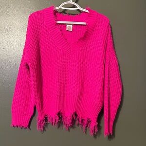Neon pink knit sweater